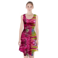 Abstract Pink Colorful Water Background Racerback Midi Dress by Simbadda