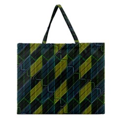 Futuristic Dark Pattern Zipper Large Tote Bag by dflcprints