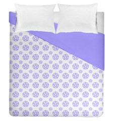 White And Lilac Pentacle Pagan Wiccan Duvet Cover Double Side (queen Size) by cheekywitch