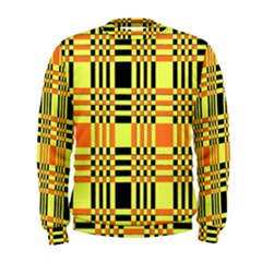 Yellow Orange And Black Background Plaid Like Background Of Halloween Colors Orange Yellow And Black Men s Sweatshirt by Simbadda