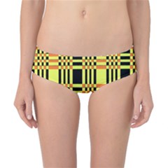 Yellow Orange And Black Background Plaid Like Background Of Halloween Colors Orange Yellow And Black Classic Bikini Bottoms by Simbadda