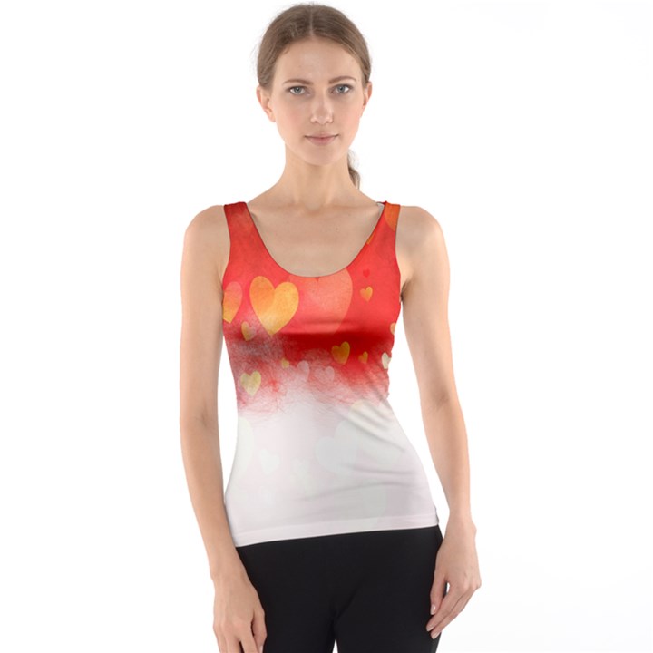 Abstract Love Heart Design Tank Top