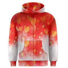 Abstract Love Heart Design Men s Zipper Hoodie