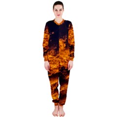 Abstract Orange Black Sunset Clouds OnePiece Jumpsuit (Ladies) 