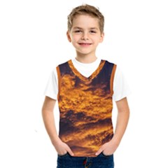 Abstract Orange Black Sunset Clouds Kids  SportsWear