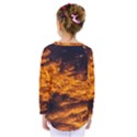 Abstract Orange Black Sunset Clouds Kids  Long Sleeve Tee View2