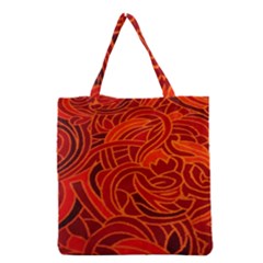 Orange Abstract Background Grocery Tote Bag by Simbadda