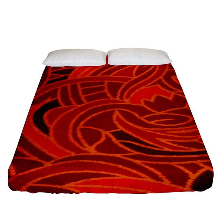 Orange Abstract Background Fitted Sheet (Queen Size)