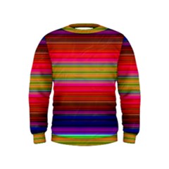 Fiesta Stripe Bright Colorful Neon Stripes Cinco De Mayo Background Kids  Sweatshirt by Simbadda