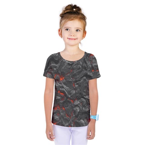 Volcanic Lava Background Effect Kids  One Piece Tee by Simbadda