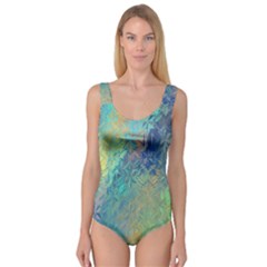 Colorful Patterned Glass Texture Background Princess Tank Leotard  by Simbadda