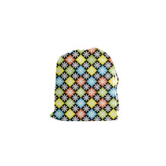 Diamond Argyle Pattern Colorful Diamonds On Argyle Style Drawstring Pouches (xs)  by Simbadda