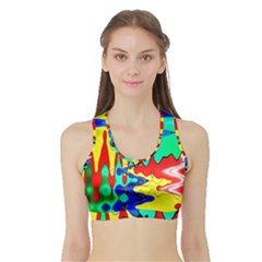 Bright Colours Abstract Sports Bra With Border by Simbadda