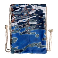 Colorful Reflections In Water Drawstring Bag (large) by Simbadda