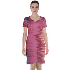 Rectangle Abstract Background In Pink Hues Short Sleeve Nightdress by Simbadda