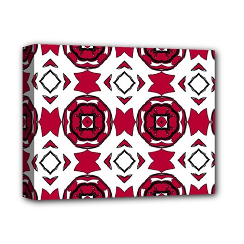 Seamless Abstract Pattern With Red Elements Background Deluxe Canvas 14  X 11  by Simbadda