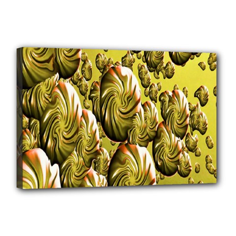 Melting Gold Drops Brighten Version Abstract Pattern Revised Edition Canvas 18  X 12  by Simbadda