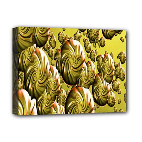 Melting Gold Drops Brighten Version Abstract Pattern Revised Edition Deluxe Canvas 16  X 12   by Simbadda