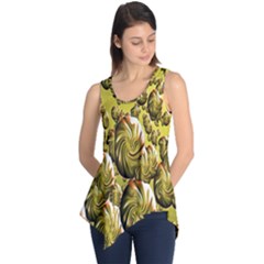 Melting Gold Drops Brighten Version Abstract Pattern Revised Edition Sleeveless Tunic by Simbadda