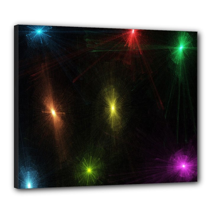 Star Lights Abstract Colourful Star Light Background Canvas 24  x 20 