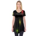 Star Lights Abstract Colourful Star Light Background Short Sleeve Tunic  View1