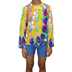 Abstract Flowers Design Kids  Long Sleeve Swimwear by Simbadda