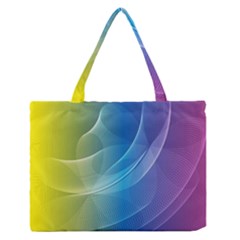 Colorful Guilloche Spiral Pattern Background Medium Zipper Tote Bag by Simbadda