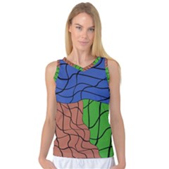 Abstract Art Mixed Colors Women s Basketball Tank Top by Simbadda