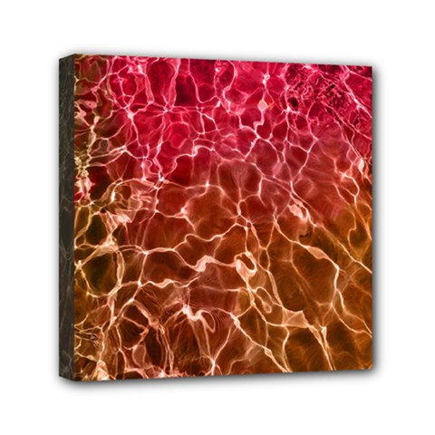 Background Water Abstract Red Wallpaper Mini Canvas 6  X 6  by Simbadda