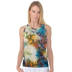 Abstract Color Splash Background Colorful Wallpaper Women s Basketball Tank Top by Simbadda