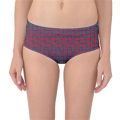 Abstract Tiling Pattern Background Mid-waist Bikini Bottoms