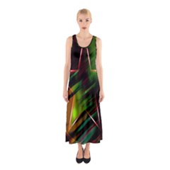 Colorful Background Star Sleeveless Maxi Dress by Simbadda