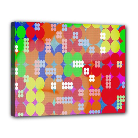 Abstract Polka Dot Pattern Digitally Created Abstract Background Pattern With An Urban Feel Canvas 14  X 11  by Simbadda