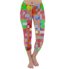 Abstract Polka Dot Pattern Digitally Created Abstract Background Pattern With An Urban Feel Capri Winter Leggings  by Simbadda