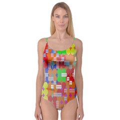 Abstract Polka Dot Pattern Digitally Created Abstract Background Pattern With An Urban Feel Camisole Leotard  by Simbadda