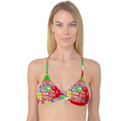 Abstract Polka Dot Pattern Digitally Created Abstract Background Pattern With An Urban Feel Reversible Tri Bikini Top by Simbadda