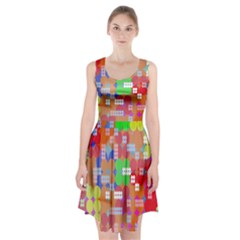 Abstract Polka Dot Pattern Digitally Created Abstract Background Pattern With An Urban Feel Racerback Midi Dress by Simbadda