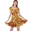 Yellow Abstract Background Cap Sleeve Dresses View1
