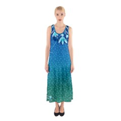 Floral 2d Illustration Background Sleeveless Maxi Dress