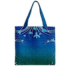 Floral 2d Illustration Background Zipper Grocery Tote Bag