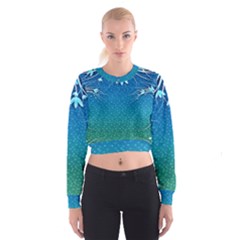 Floral 2d Illustration Background Women s Cropped Sweatshirt