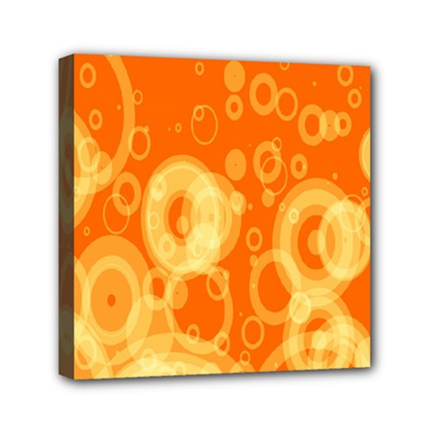 Retro Orange Circle Background Abstract Mini Canvas 6  X 6 