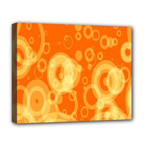 Retro Orange Circle Background Abstract Deluxe Canvas 20  X 16   by Nexatart