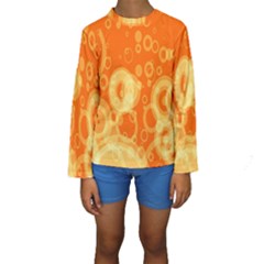 Retro Orange Circle Background Abstract Kids  Long Sleeve Swimwear by Nexatart