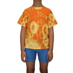 Retro Orange Circle Background Abstract Kids  Short Sleeve Swimwear by Nexatart