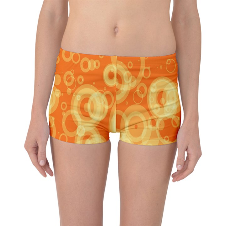 Retro Orange Circle Background Abstract Boyleg Bikini Bottoms