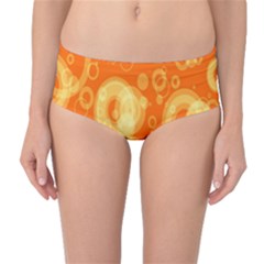 Retro Orange Circle Background Abstract Mid-waist Bikini Bottoms by Nexatart