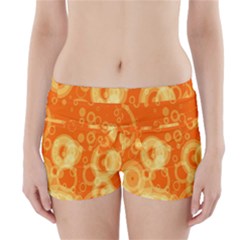 Retro Orange Circle Background Abstract Boyleg Bikini Wrap Bottoms by Nexatart