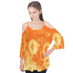 Retro Orange Circle Background Abstract Flutter Tees