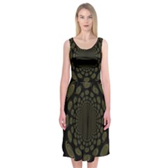 Dark Portal Fractal Esque Background Midi Sleeveless Dress by Nexatart